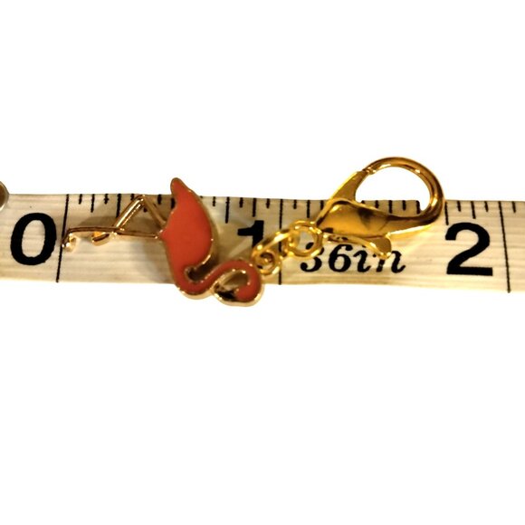 Flamingo Hug Charm Keychain Clip Inspirational Card - Picture 4 of 6